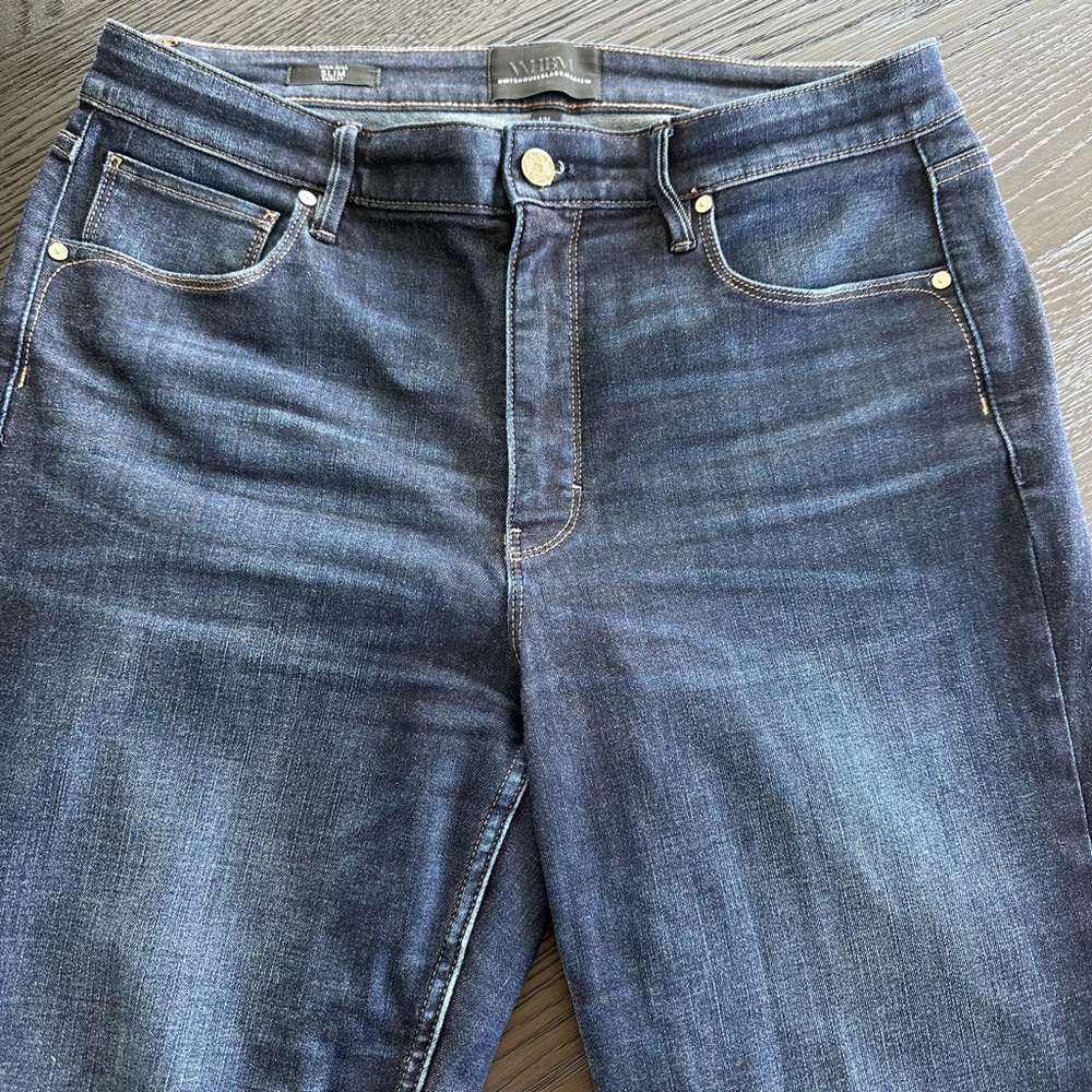 White House Black Market High Rise Slim Sculpt Jeans. Size 12 Long